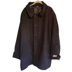 Oak Hill Premium Men's Black Wool Blend Overcoat Big and Tall Size 2XL  50 Long